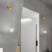 Modern Glass Bubble Wall Light with Slim Metal Arm
