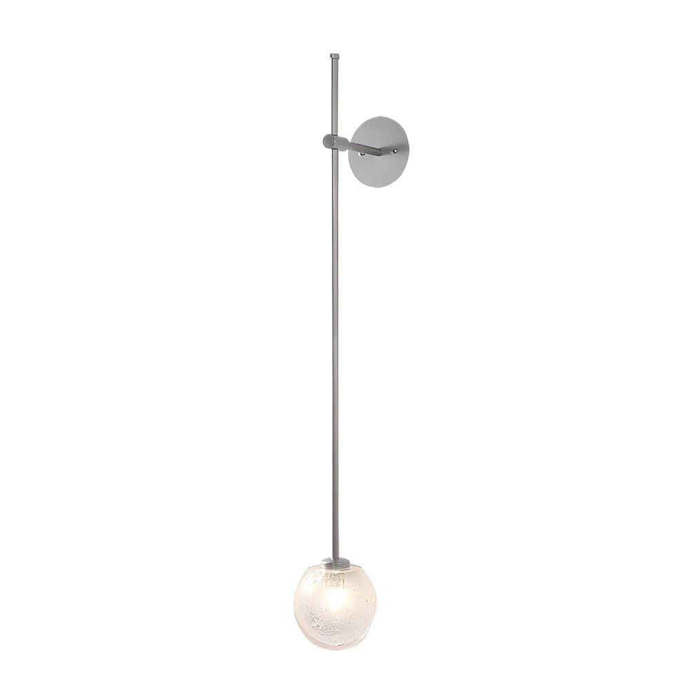 Modern Glass Bubble Wall Light with Slim Metal Arm