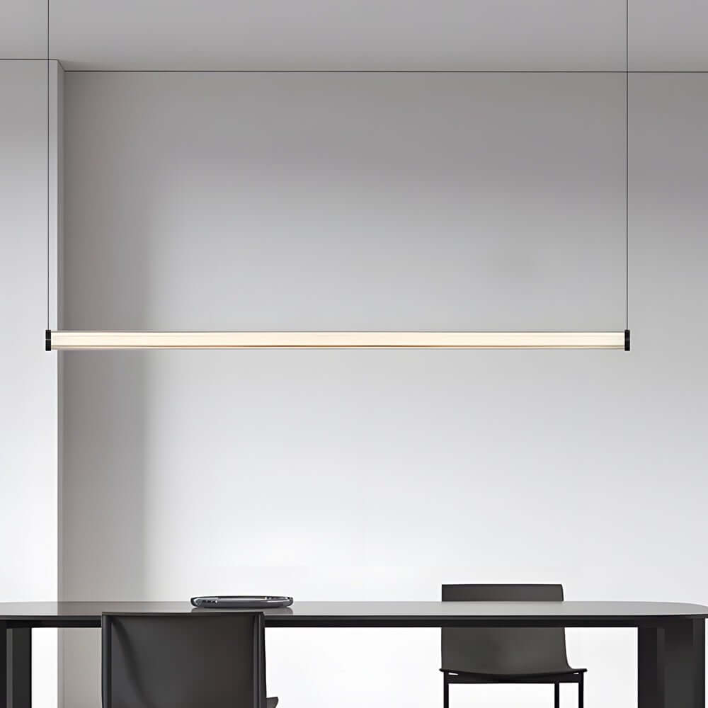 Modern Linear Glass Tube LED Island Pendant Light