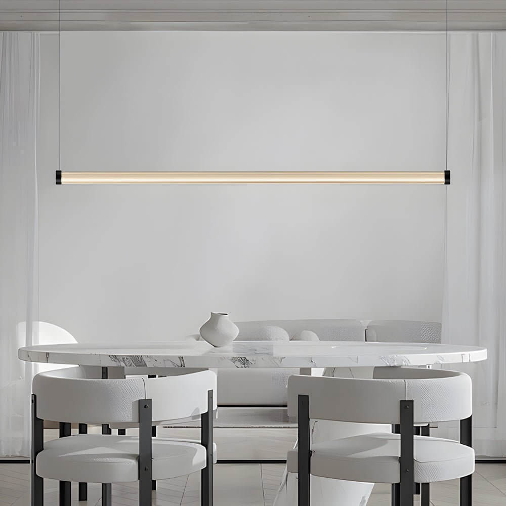 Modern Linear Glass Tube LED Island Pendant Light