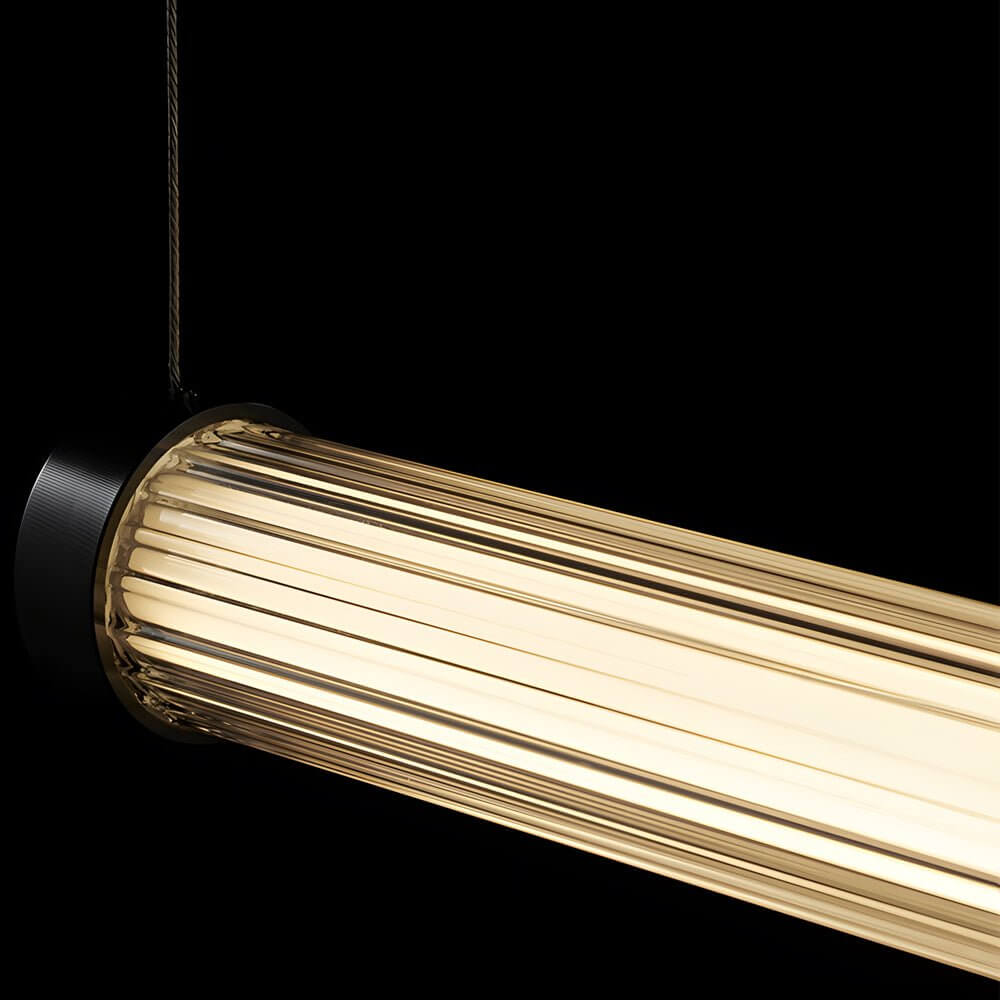 Modern Linear Glass Tube LED Island Pendant Light