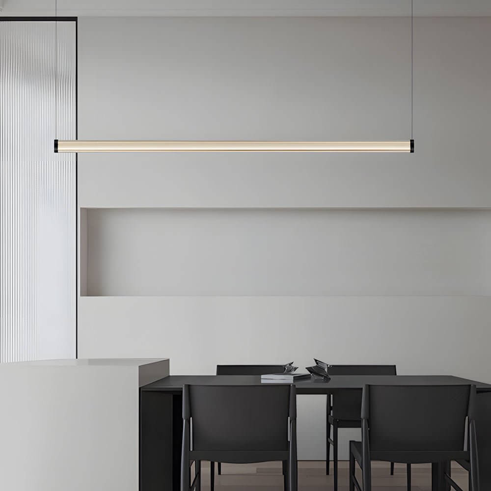 Modern Linear Glass Tube LED Island Pendant Light