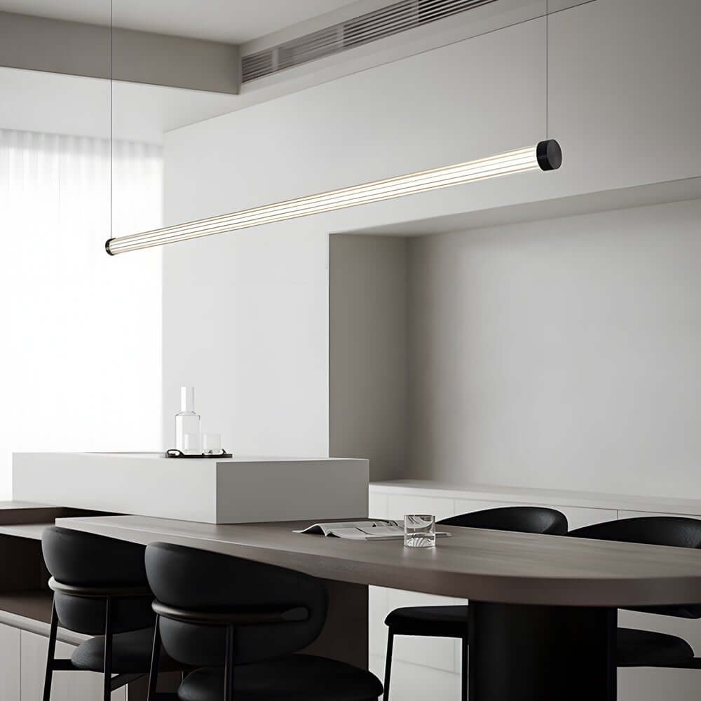 Modern Linear Glass Tube LED Island Pendant Light