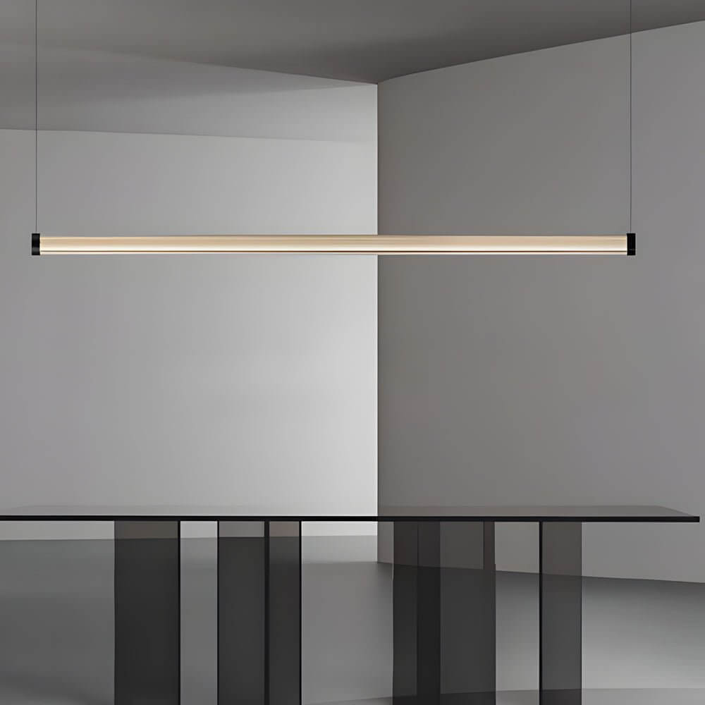Modern Linear Glass Tube LED Island Pendant Light