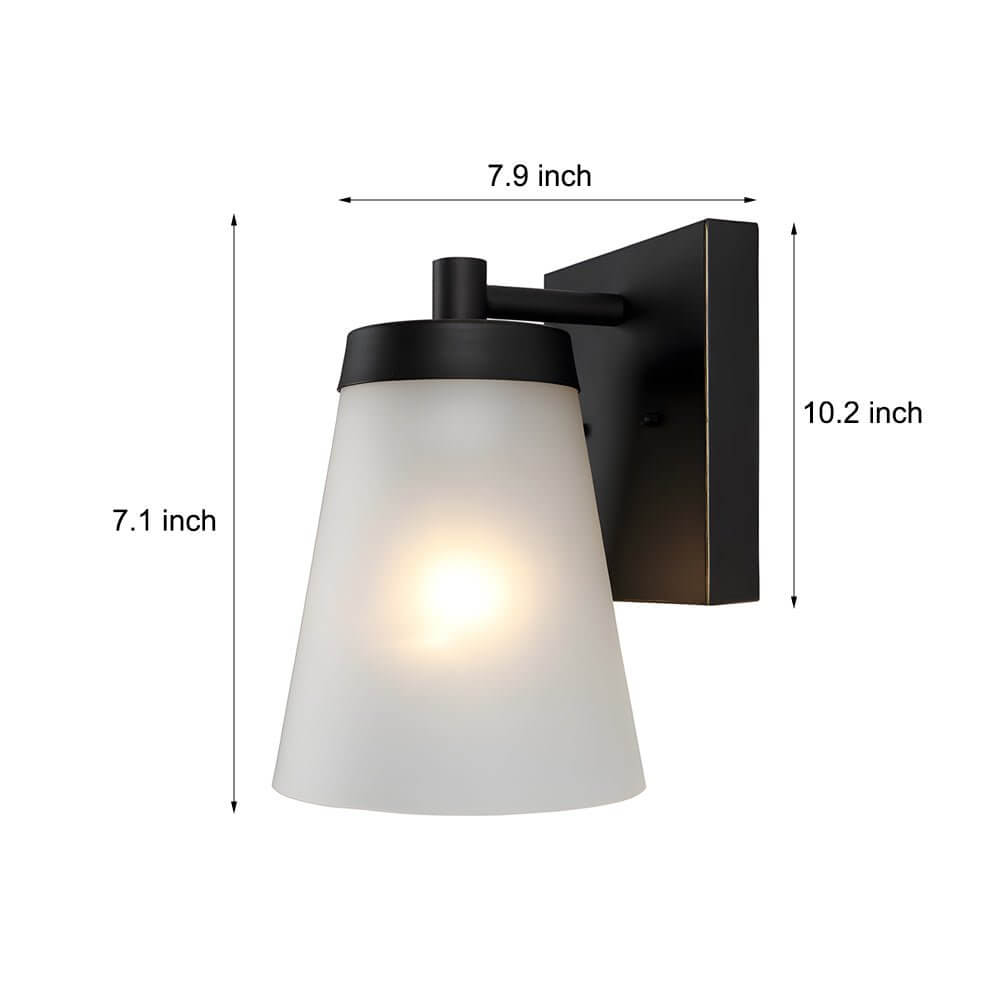 Modern Outdoor Wall Sconce with Sensor - Black Aluminum & Glass