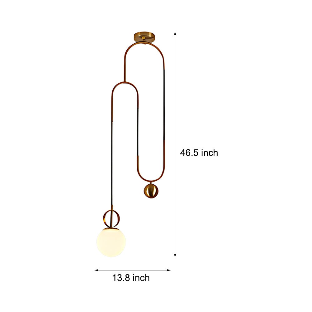 Modern Gold Pendant Light with Frosted Glass Globe Shade