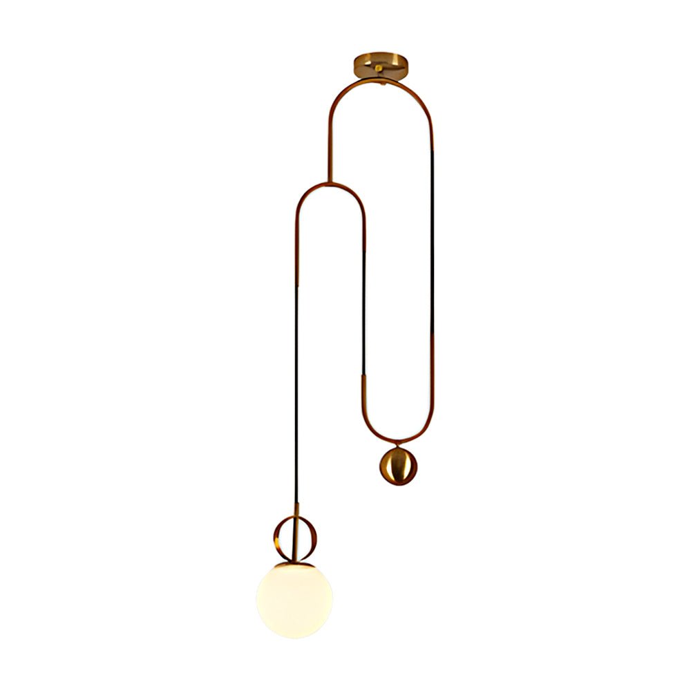 Modern Gold Pendant Light with Frosted Glass Globe Shade