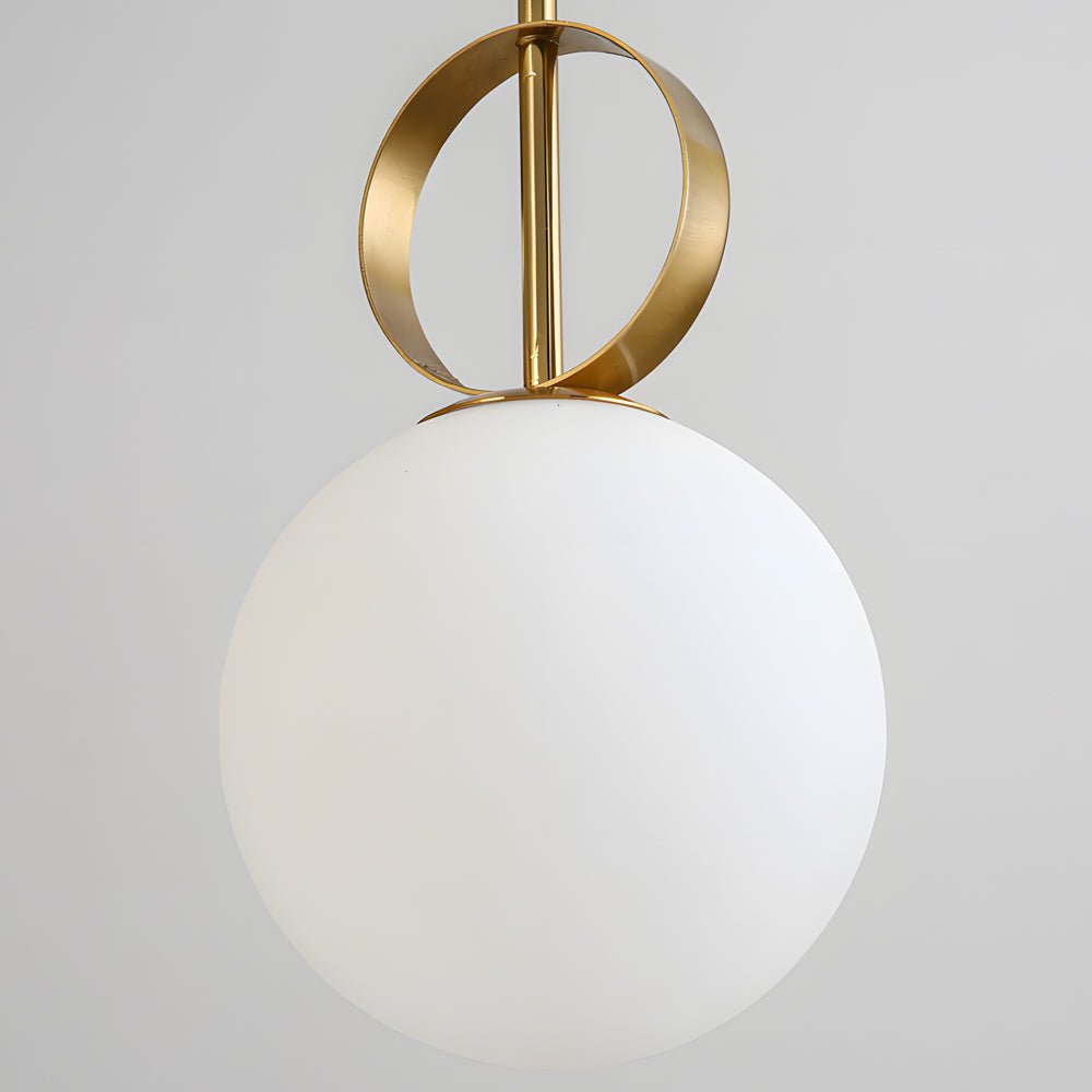 Modern Gold Pendant Light with Frosted Glass Globe Shade