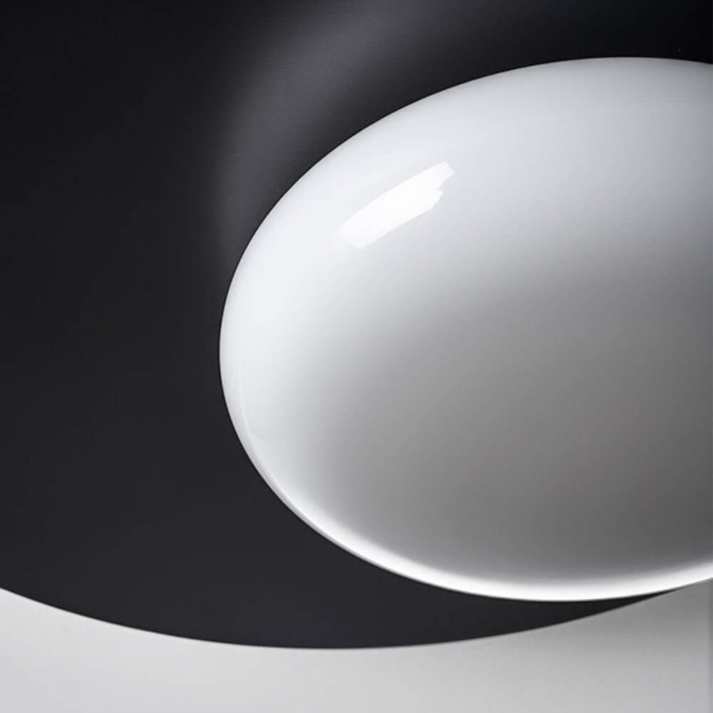 Modern Oval LED Flush Mount Ceiling Light with White Glass Shade