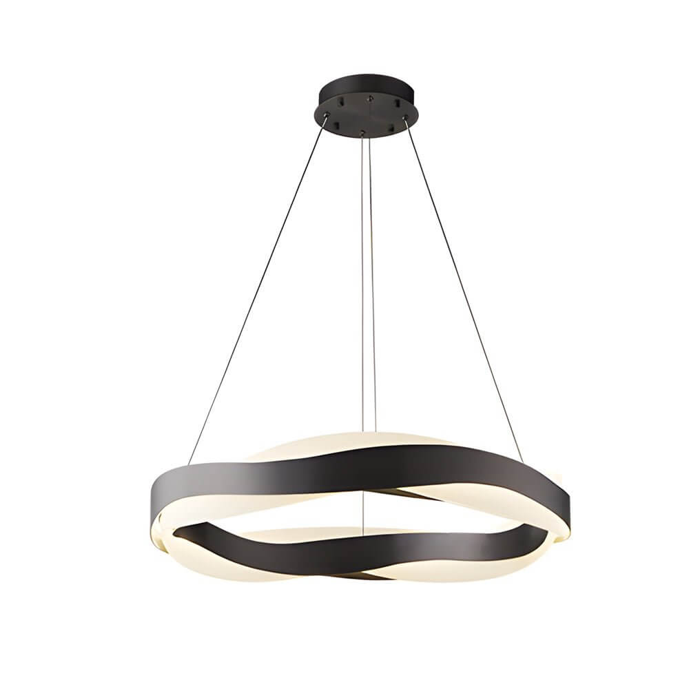 Modern Wavy Acrylic LED Pendant Light - Linear & Round