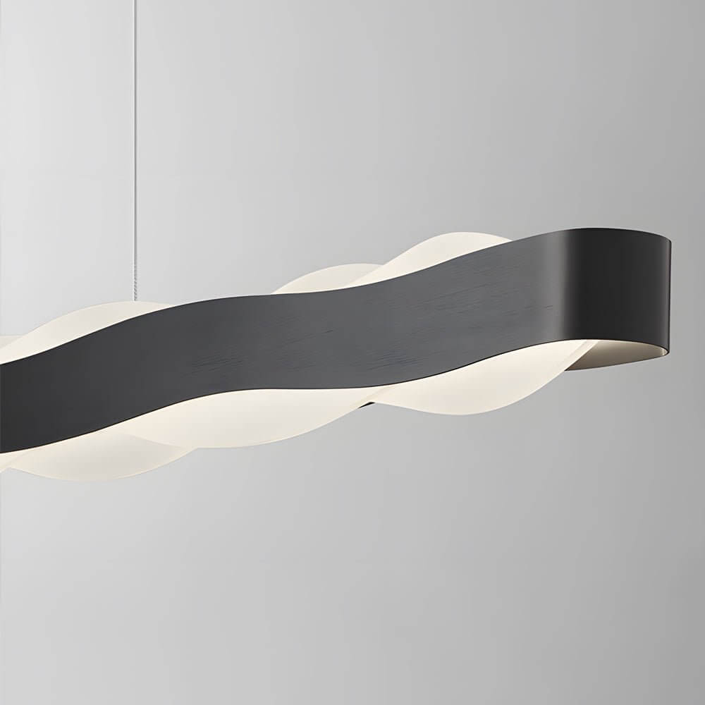 Modern Wavy Acrylic LED Pendant Light - Linear & Round