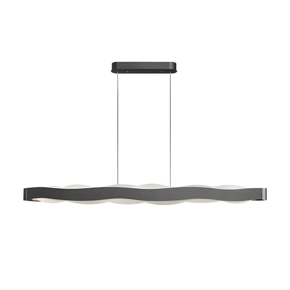 Modern Wavy Acrylic LED Pendant Light - Linear & Round