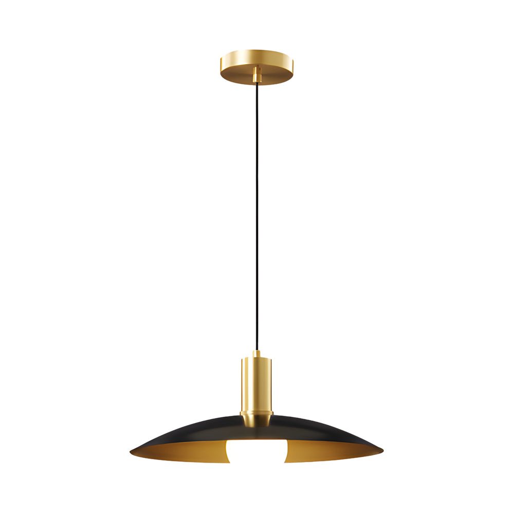 Mid-Century Flared Pendant Light with Copper & Glass Shade