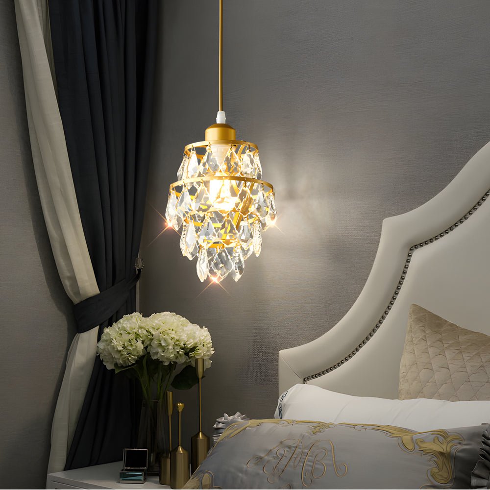 Mini Crystal Pendant Light - Modern 1-Light Hanging Fixture