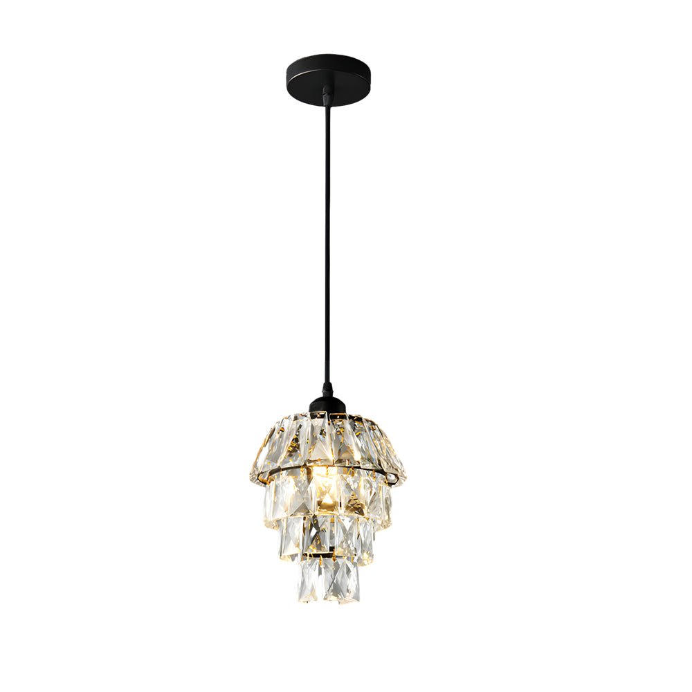 Mini Crystal Pendant Light - Modern 1-Light Hanging Fixture