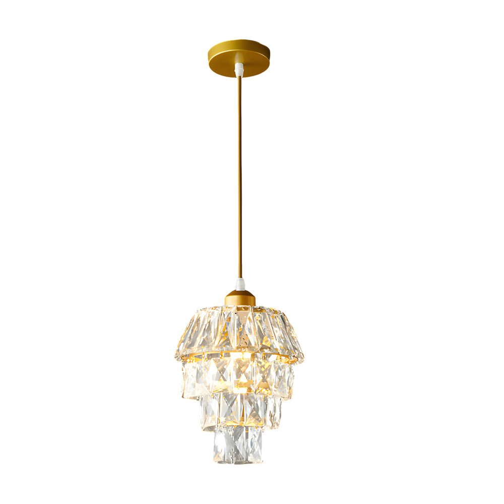 Mini Crystal Pendant Light - Modern 1-Light Hanging Fixture
