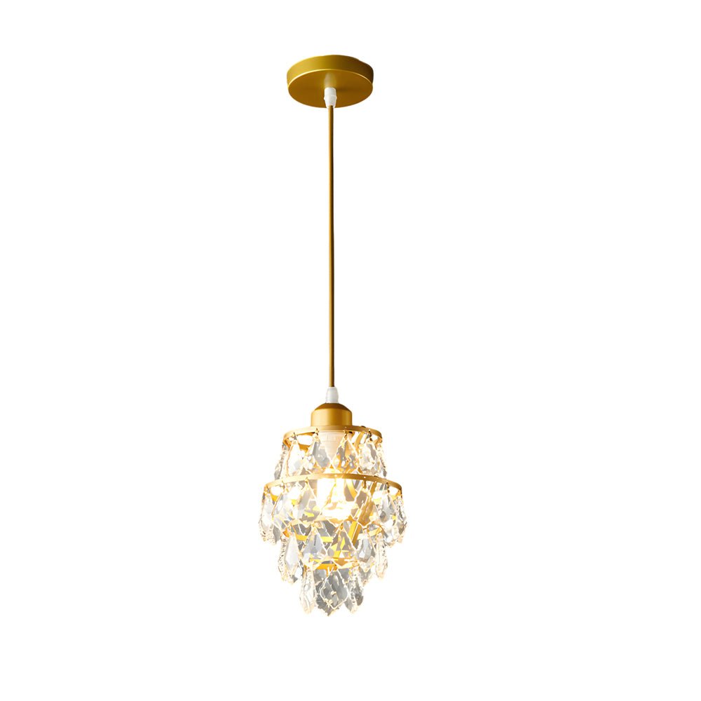 Mini Crystal Pendant Light - Modern 1-Light Hanging Fixture
