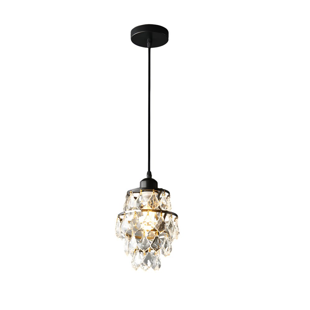 Mini Crystal Pendant Light - Modern 1-Light Hanging Fixture