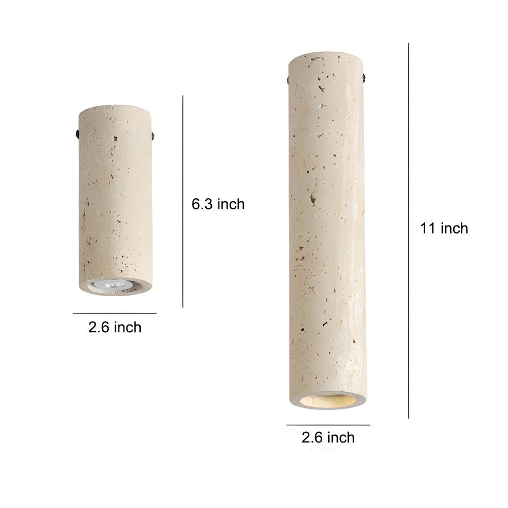 Modern Yellow Travertine Tube Ceiling Light for Hallway & Entrance