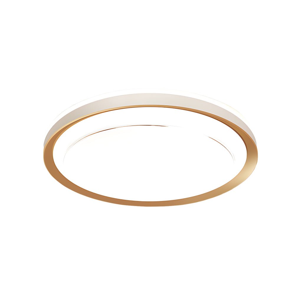 Modern Geometric LED Flush Mount Ceiling Light - Gold & White