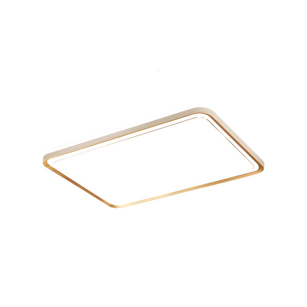 Modern Geometric LED Flush Mount Ceiling Light - Gold & White