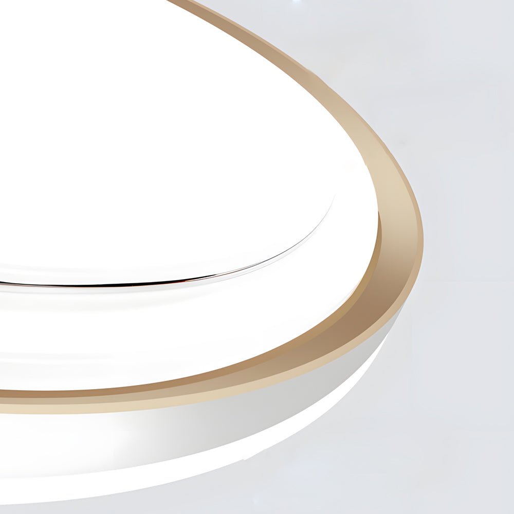 Modern Geometric LED Flush Mount Ceiling Light - Gold & White