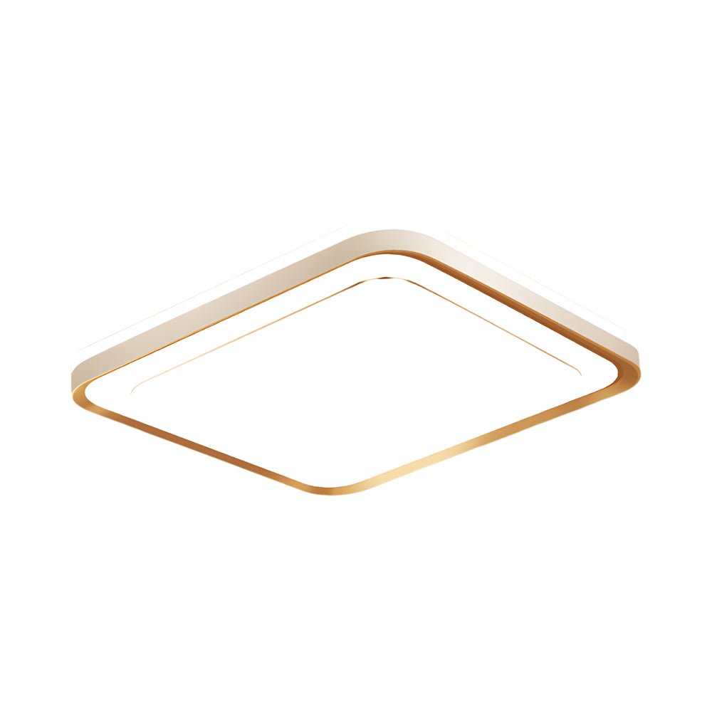 Modern Geometric LED Flush Mount Ceiling Light - Gold & White