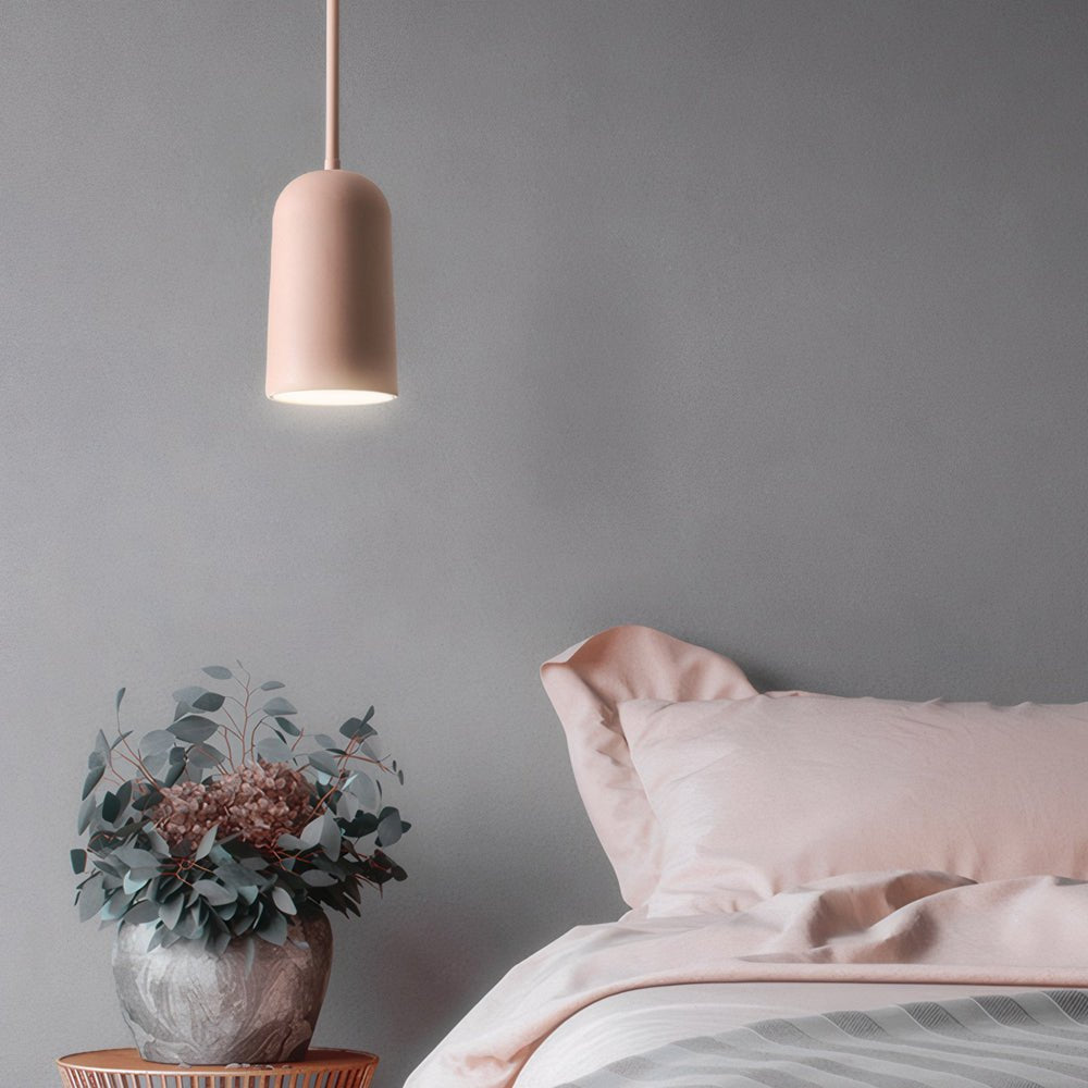 Modern Pink Resin Geometric Pendant Light with Adjustable Height