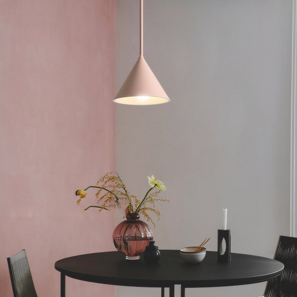 Modern Pink Resin Geometric Pendant Light with Adjustable Height