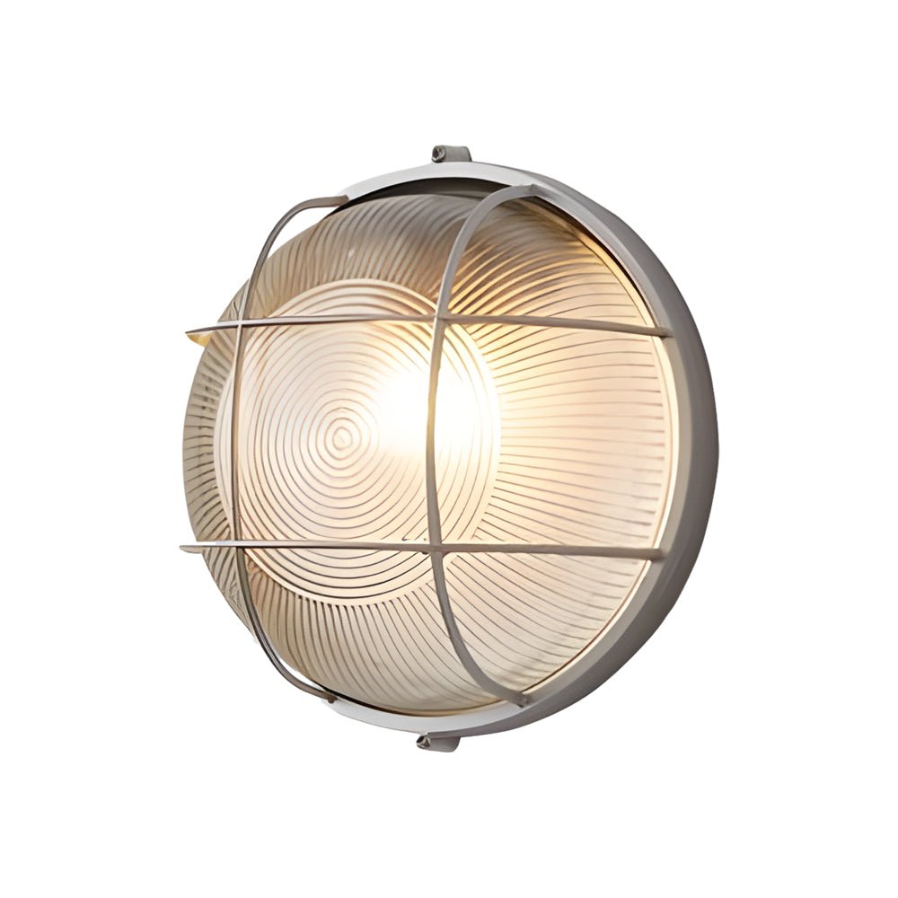 Retro Industrial Wall Light - Die-Cast Aluminum & Ribbed Glass