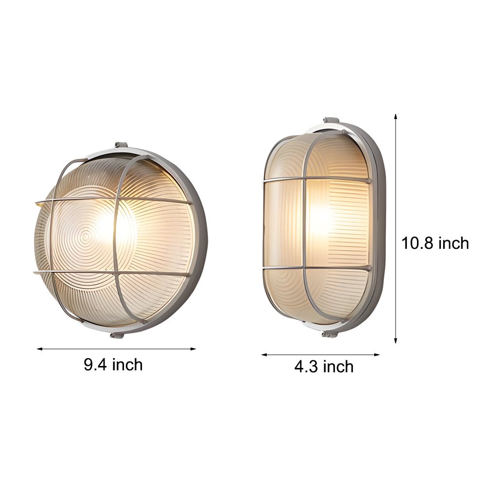 Retro Industrial Wall Light - Die-Cast Aluminum & Ribbed Glass