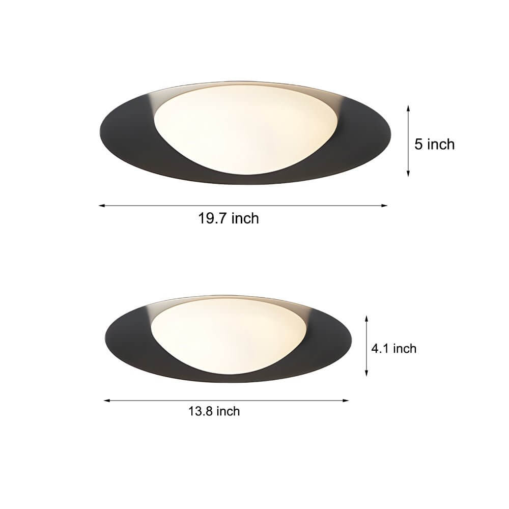 Modern Round LED Flush Mount Ceiling Light with Glass Shade