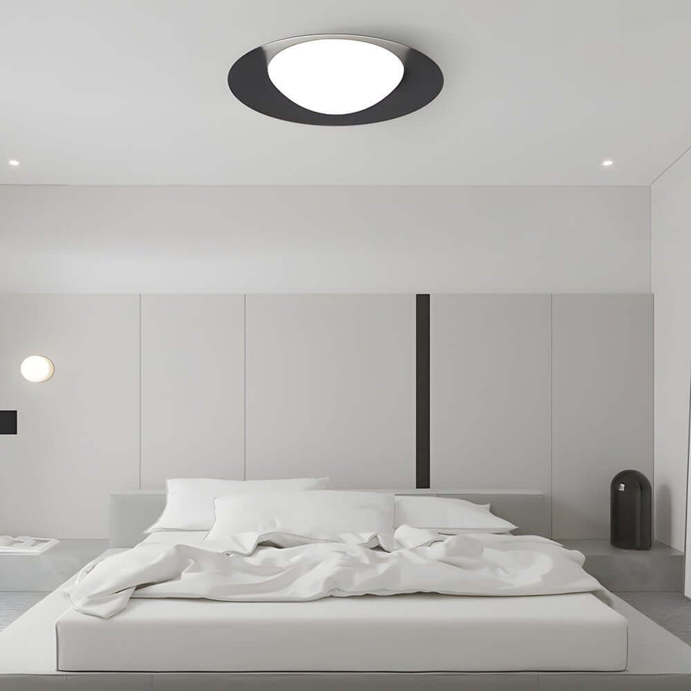 Modern Round LED Flush Mount Ceiling Light with Glass Shade