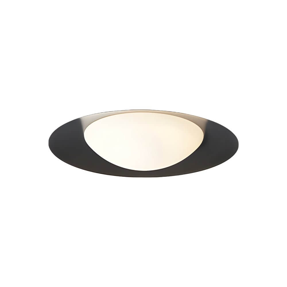 Modern Round LED Flush Mount Ceiling Light with Glass Shade