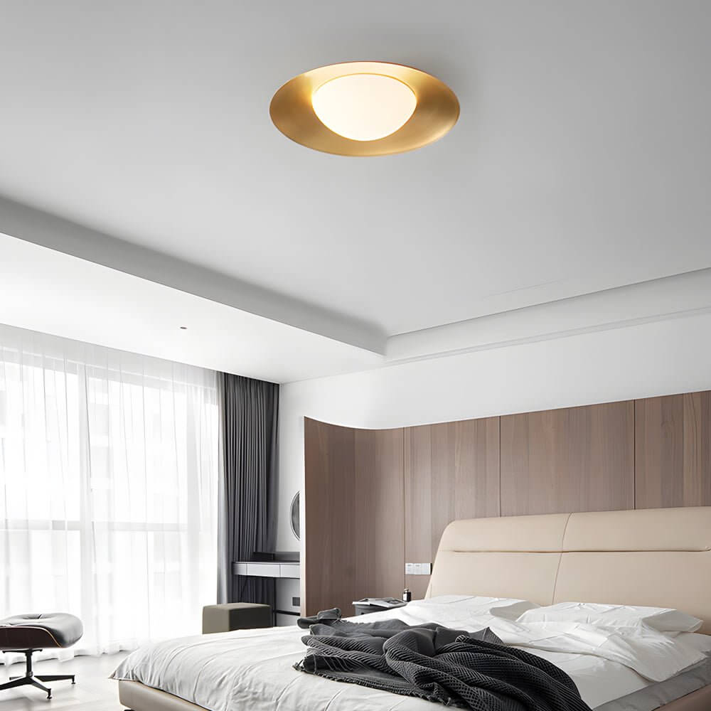 Modern Round LED Flush Mount Ceiling Light with Glass Shade