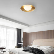 Modern Round LED Flush Mount Ceiling Light with Glass Shade