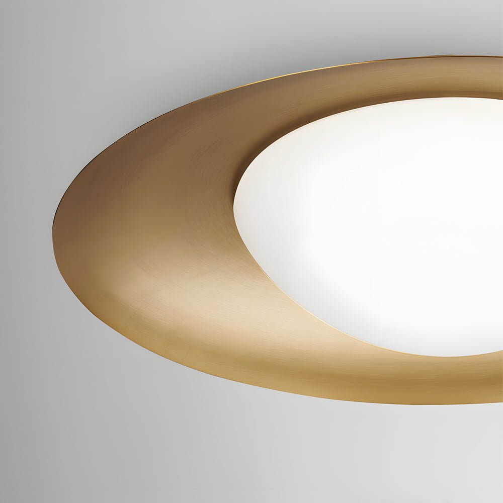 Modern Round LED Flush Mount Ceiling Light with Glass Shade