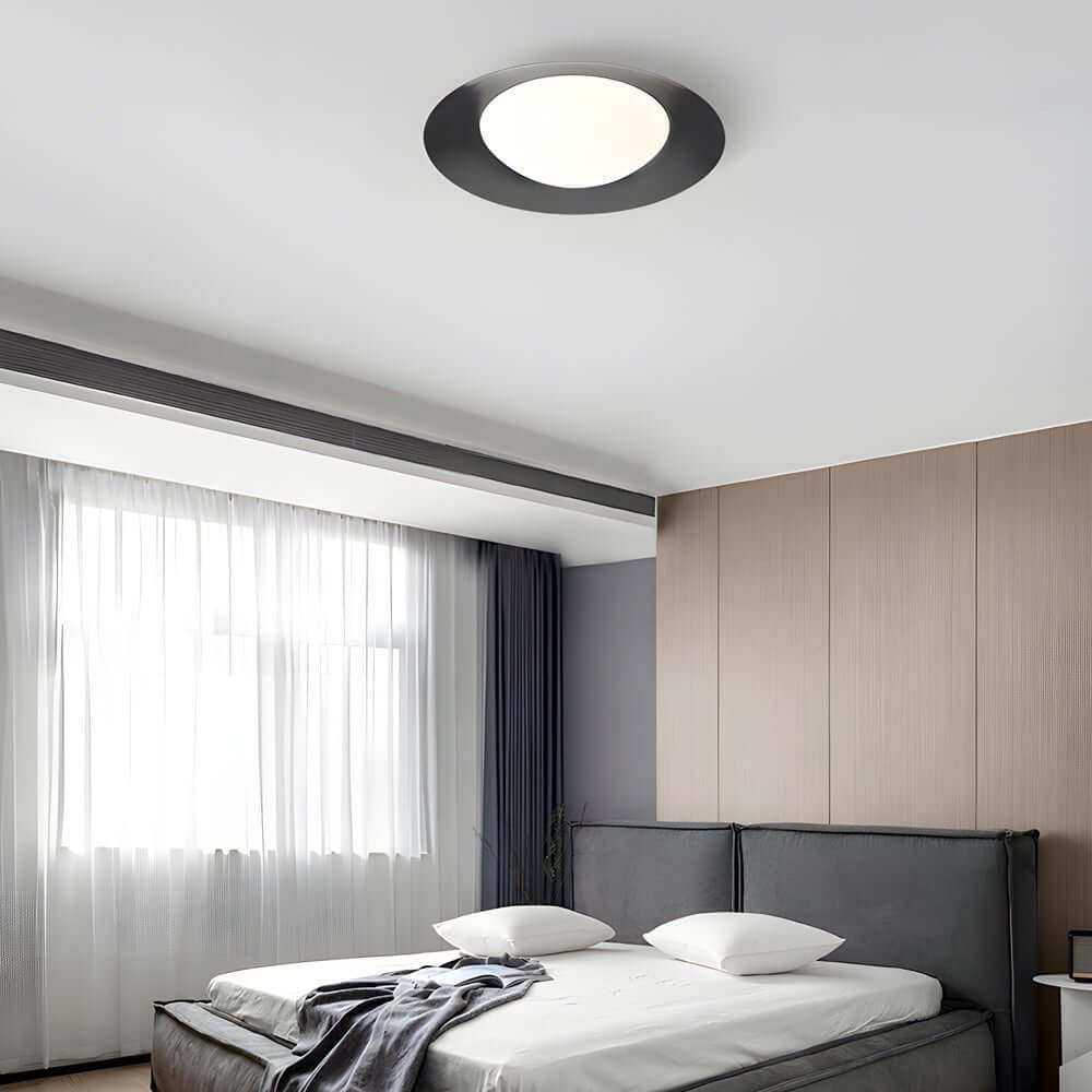 Modern Round LED Flush Mount Ceiling Light with Glass Shade