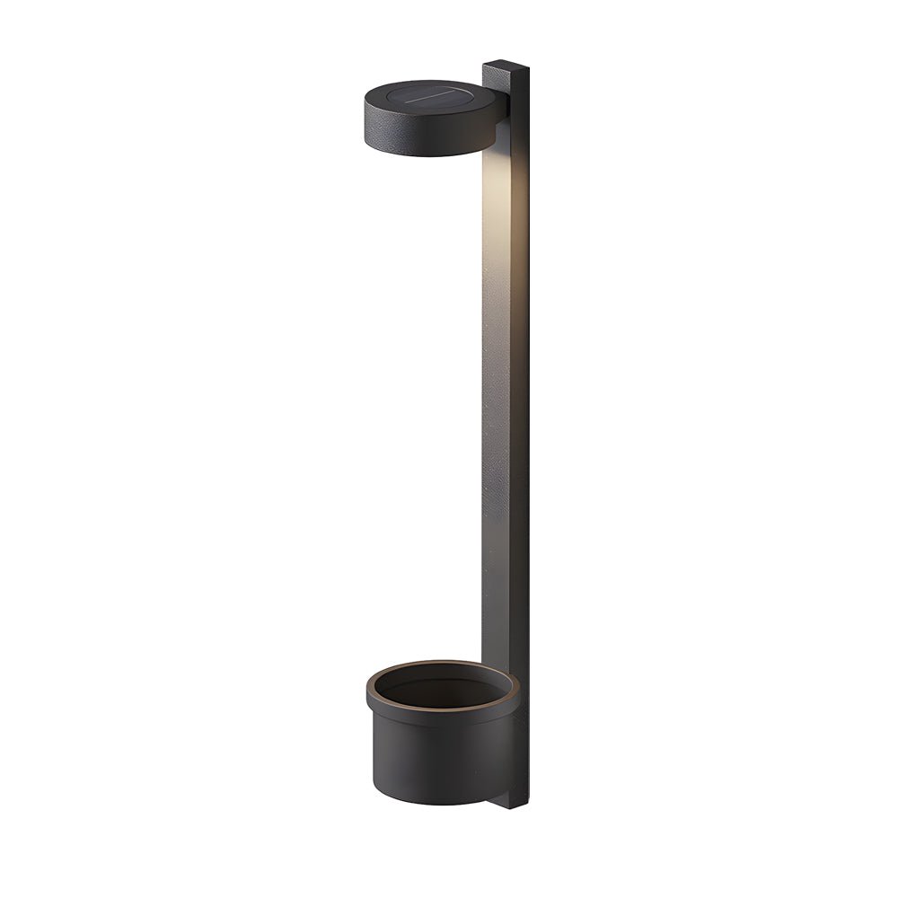 Solar Wall Light with Planter - Modern Outdoor Stainless Steel