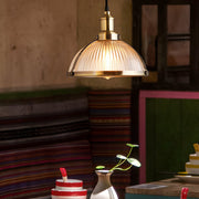 Striped Glass Pendant Light with Tungsten Filament 40W
