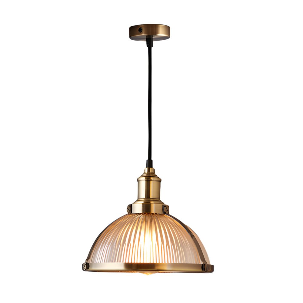 Striped Glass Pendant Light with Tungsten Filament 40W