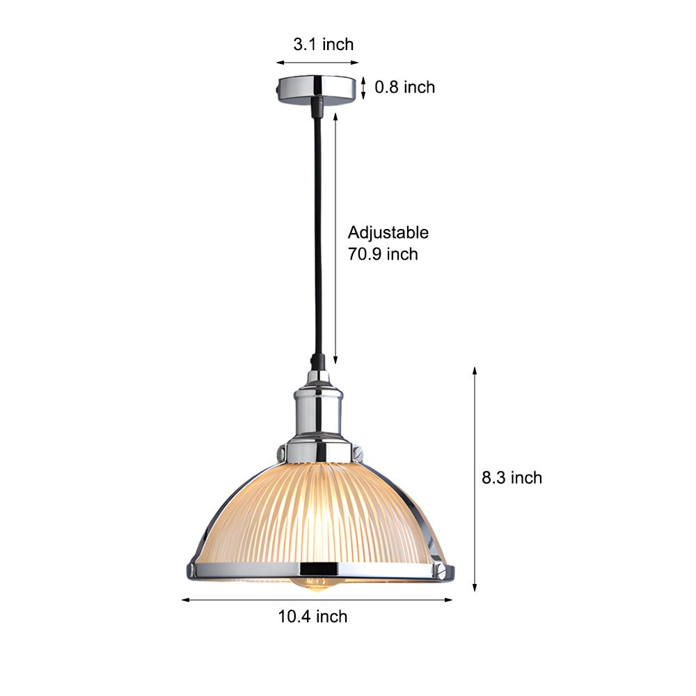 Striped Glass Pendant Light with Tungsten Filament 40W