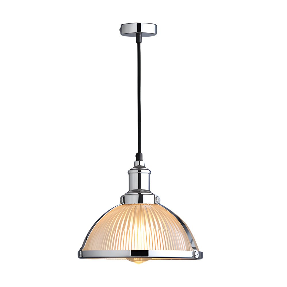 Striped Glass Pendant Light with Tungsten Filament 40W