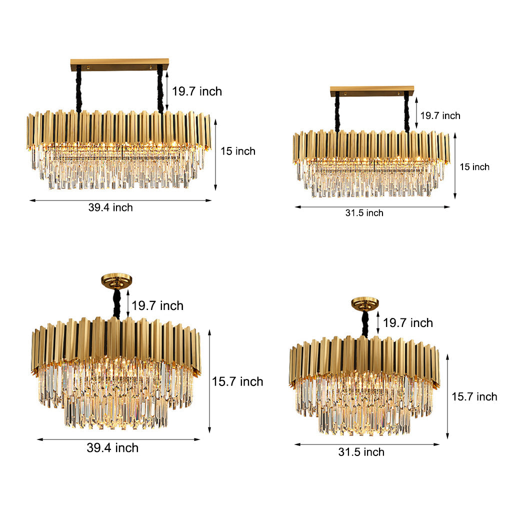 Modern Crystal Chandelier with Geometric Design | LED E14