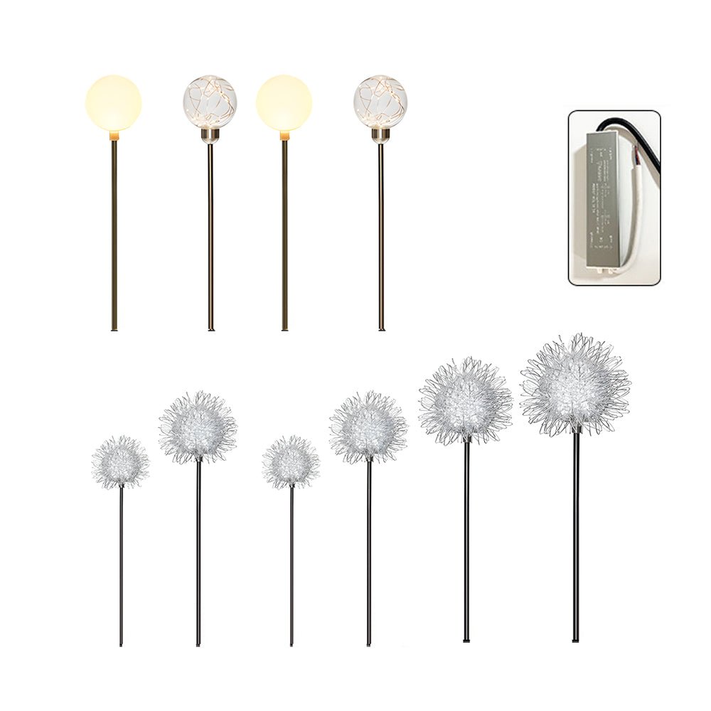 10-Piece Solar Dandelion LED Pathway Lights Outdoor Garden Set