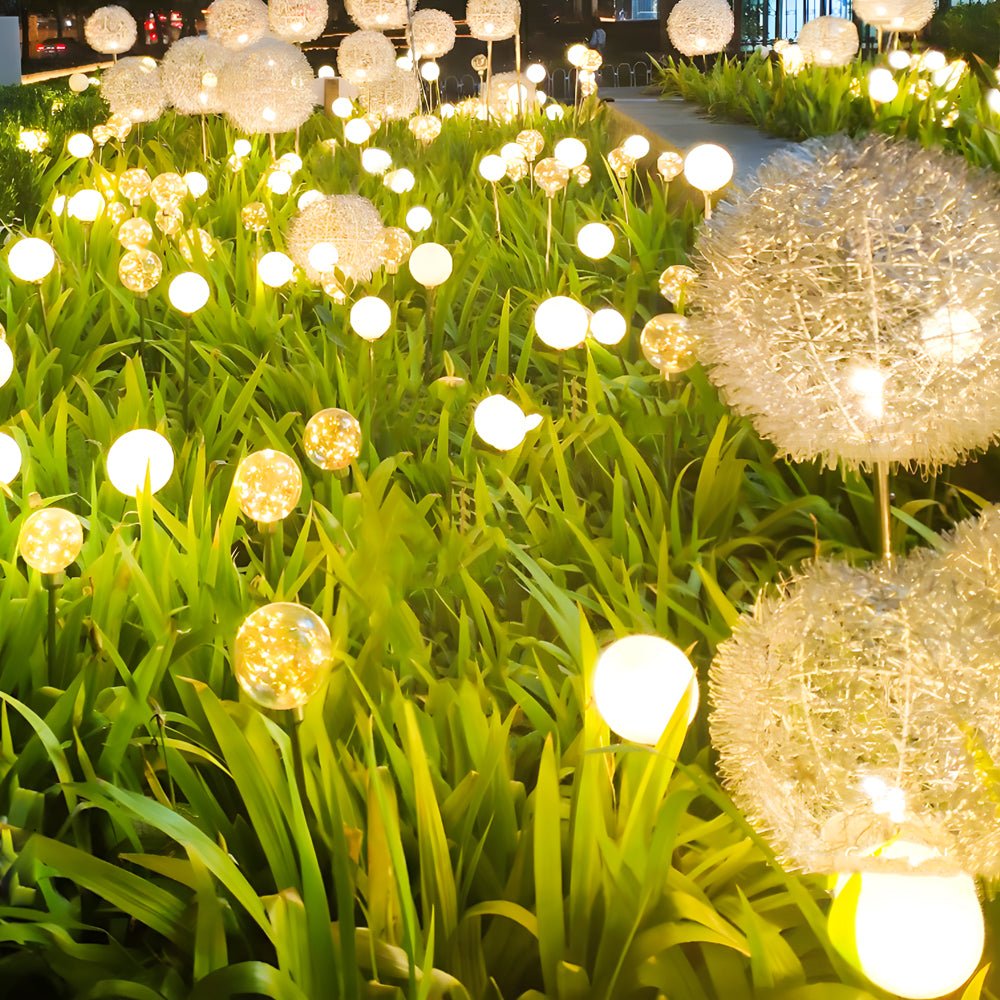 10-Piece Solar Dandelion LED Pathway Lights Outdoor Garden Set