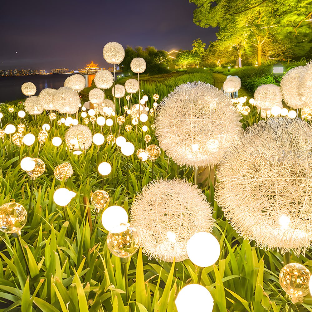 10-Piece Solar Dandelion LED Pathway Lights Outdoor Garden Set