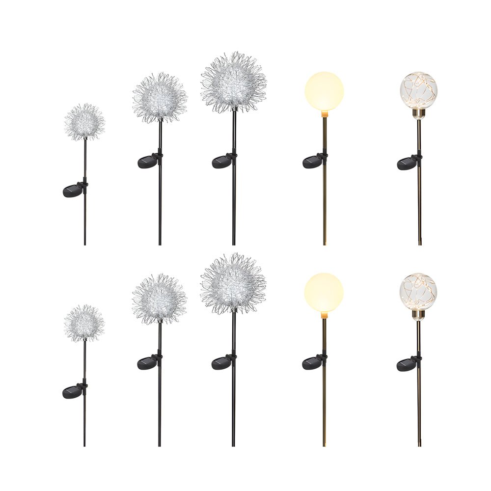 10-Piece Solar Dandelion LED Pathway Lights Outdoor Garden Set