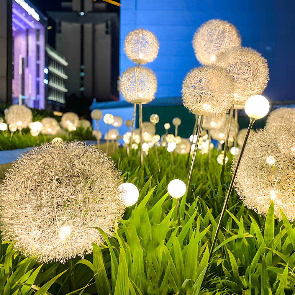 10-Piece Solar Dandelion LED Pathway Lights Outdoor Garden Set