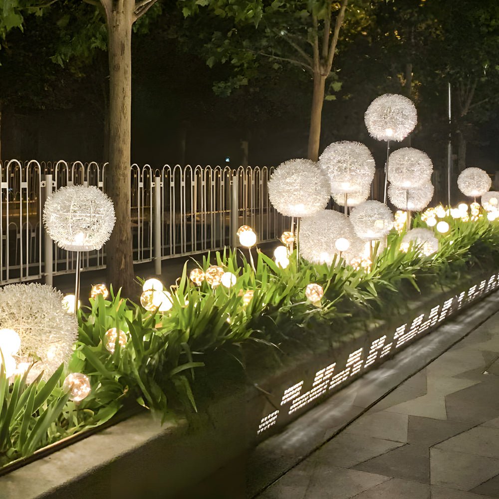 10-Piece Solar Dandelion LED Pathway Lights Outdoor Garden Set